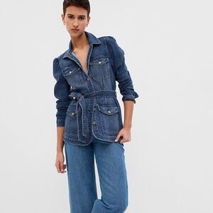 NWOT GAP Denim jacket with tie waist size XXS